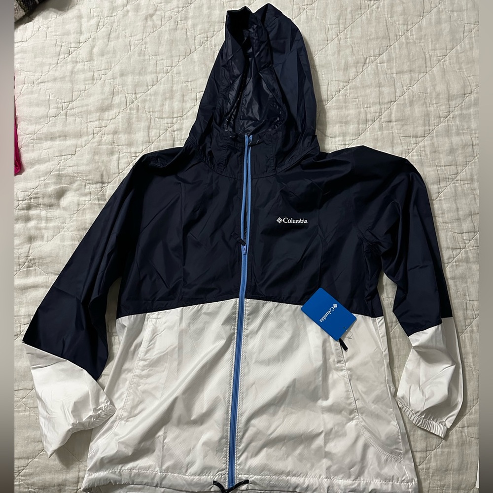 Columbia Navy and White  Flash Forward Women’s Windbreaker Jacket Large